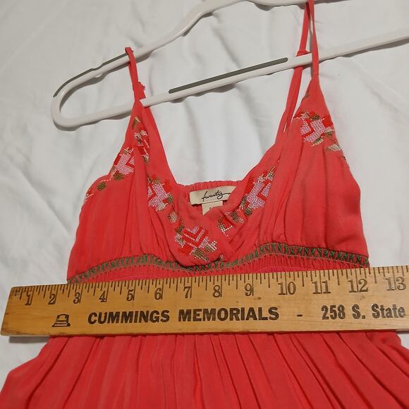 Twenty One S adjustable spaghetti strap v neck empire waist maxi sundress Coral - Picture 7 of 11